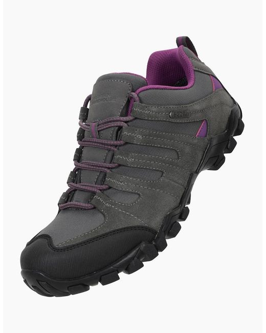 Mountain Warehouse Gray Ladies Belfour Suede Waterproof Walking Shoes