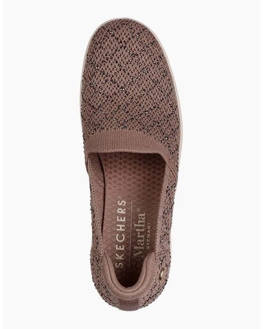 Skechers Brown Pier-Lite My Reflection Polyester Mocha Trainers