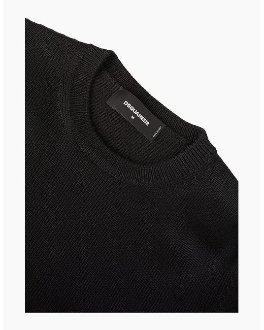 DSquared² Black Dsquared Zip Hem Knitted Jumper