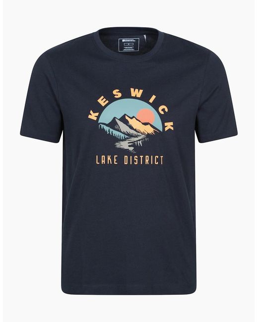 Mountain Warehouse Blue Keswick Short-Sleeved T-Shirt for men