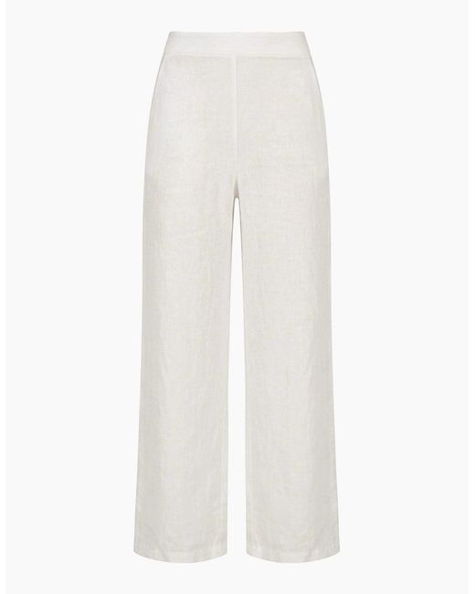 James Lakeland White Relaxed Linen Trousers