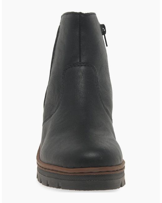Rieker Black Capital Ankle Boots