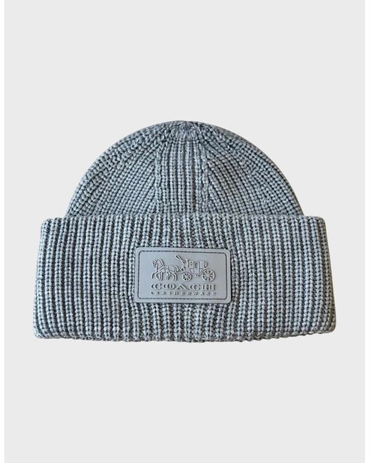 COACH Blue Patch Beanie Dove for men