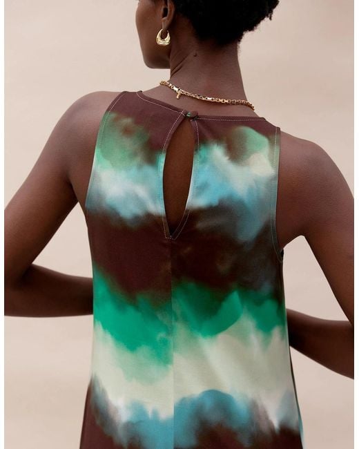 Ro&zo Green Watercolour Print Maxi Dress