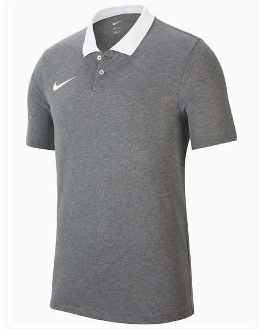 Nike Gray Printed Logo Collared Neck Short Sleeve Shirt for men