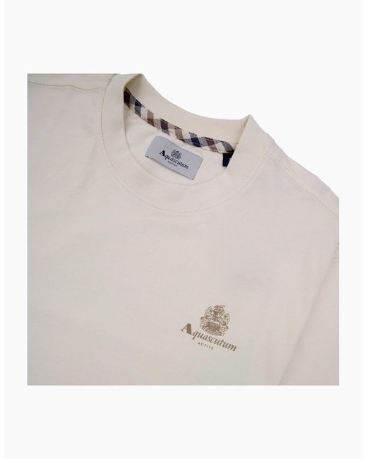 Aquascutum White Active Small Logo T Shirt Old for men