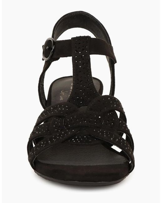 Softline Black Georgia Sandals