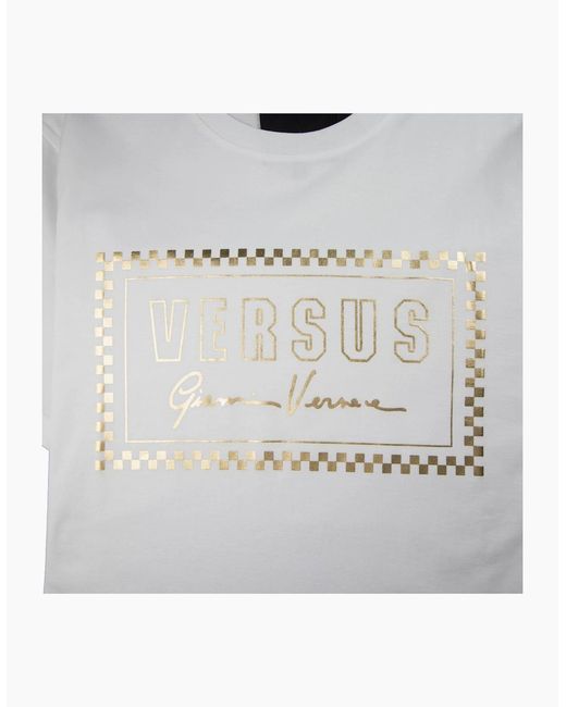 Versus  White Versace Versus 90's Foil Logo T-Shirt for men