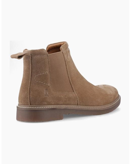 Hush Puppies Brown Gareth Chelsea Leather Taupe Boots for men