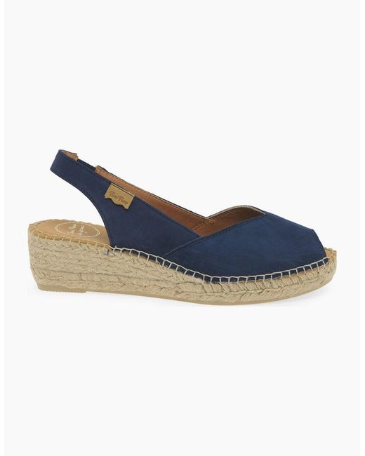Toni Pons Blue Bernia Wedge Heel Espadrille Sandals