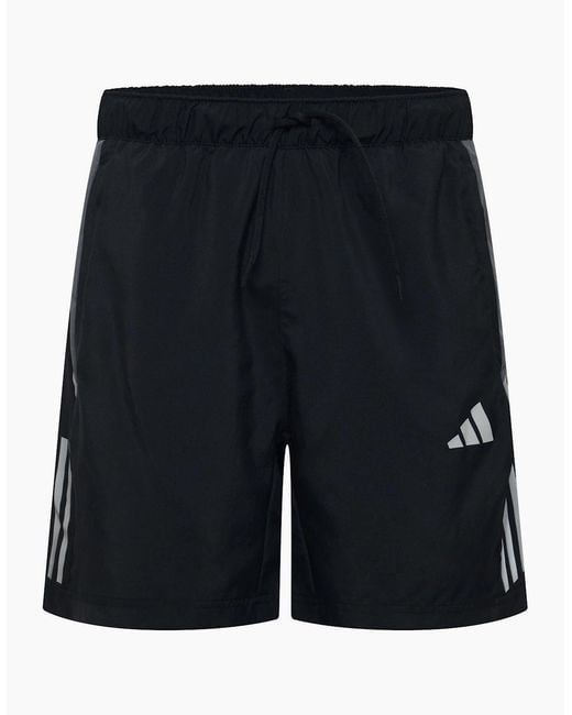 Adidas Black 3 Stripes Athletic Shorts With Elasticated Waistband for men