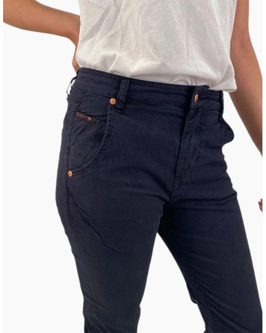 DIESEL Blue Fayza-Evo 0Papl Trousers Relaxed Boyfriend Fit Medium Waist Pants