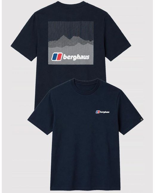Berghaus Blue Calibration Line Graphic Cotton T Shirt for men