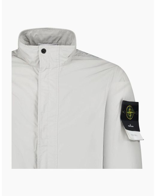 Stone Island White Micro Twill Jacket for men