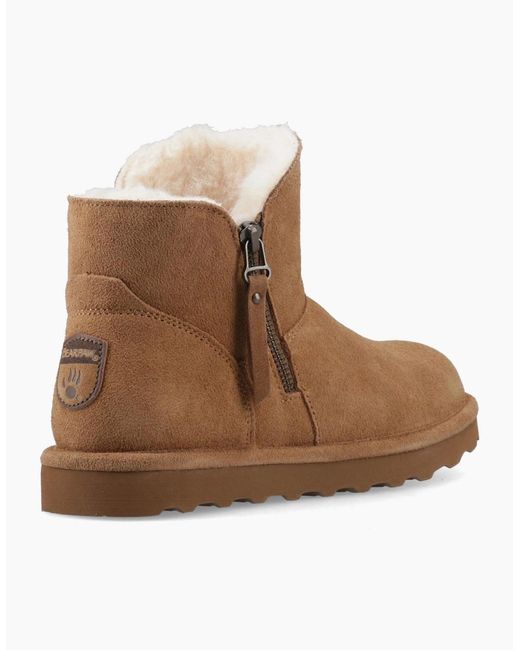 BEARPAW Brown Magnolia Suede Hickory Winter Ankle Boots
