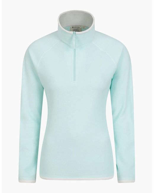 Mountain Warehouse Blue Ladies Montana Half Zip Fleece Top