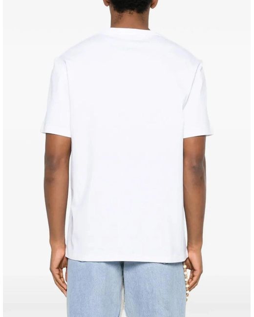 Loewe White Pocket Embroidered Logo T-Shirt for men