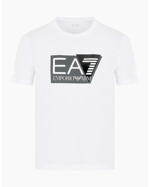 Armani White Ea7 3Dpt81 T Shirt Emporio Short Sleeve Casual Cotton Tee Top for men