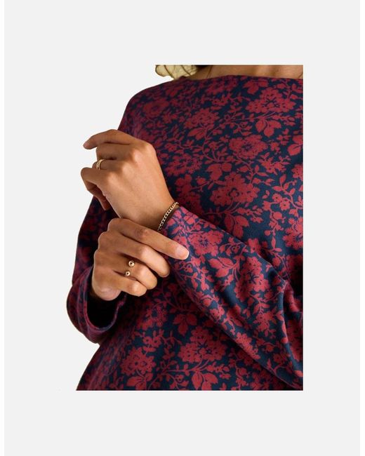 Joules Purple Harbour Print Long Sleeve Top