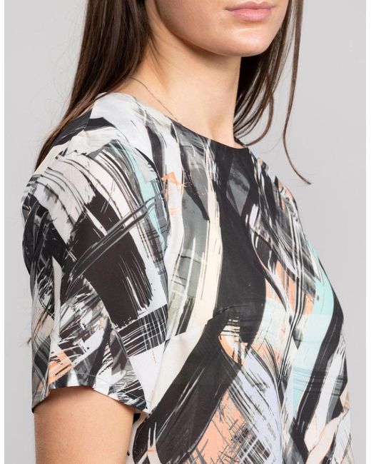Great Plains Black Great Plains Pastel Paint Peplum Top