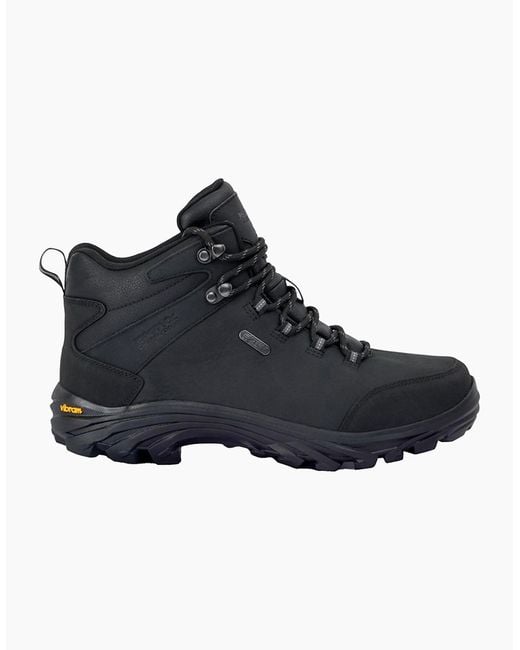 Regatta Black Great Outdoors Burrell Leather Hiking Boots for men