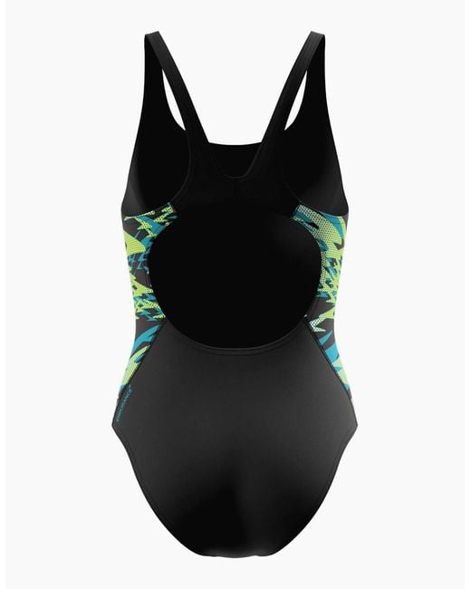 Speedo Black Ladies Hyperboom Splice Muscleback One Piece Swimsuit