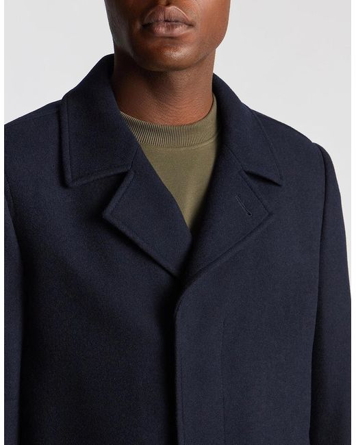 Remus Uomo Blue Lochlan Overcoat Dark for men