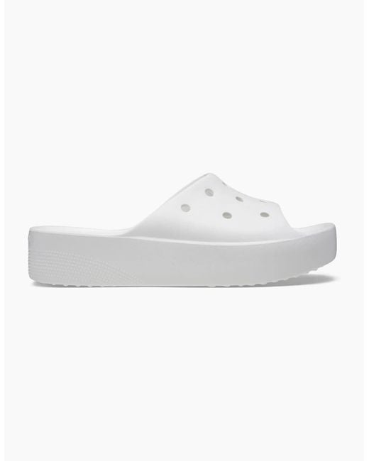 CROCSTM White Classic Platform Slide Sandals