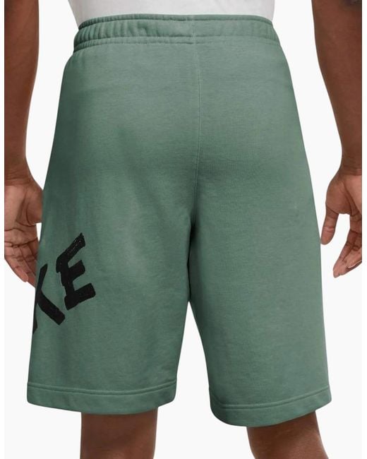 Nike Green Shorts Club French Terry Cotton Gym Shorts Relaxed Fit Summer Bermuda for men