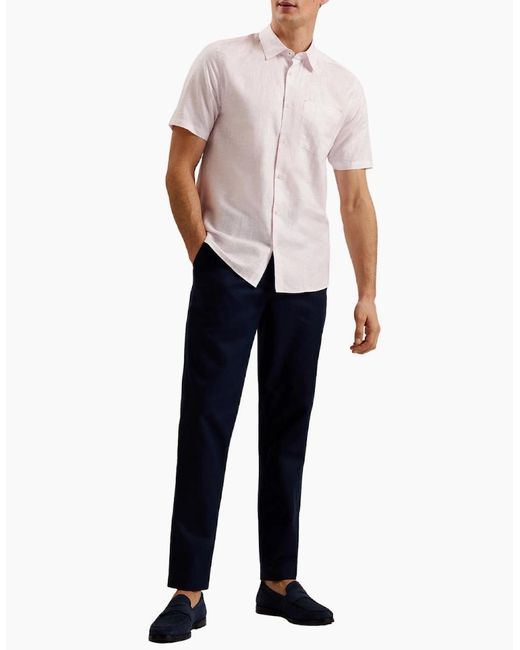 Ted Baker Pink Palomas Linen Shirt for men