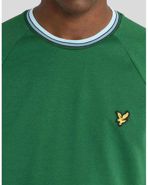 Lyle & Scott Green Tipped Track T-Shirt for men