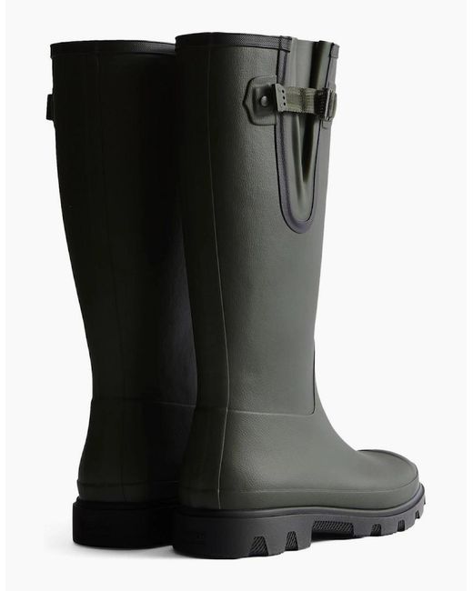 Hunter Black Downpour Adjustable Wellingtons for men