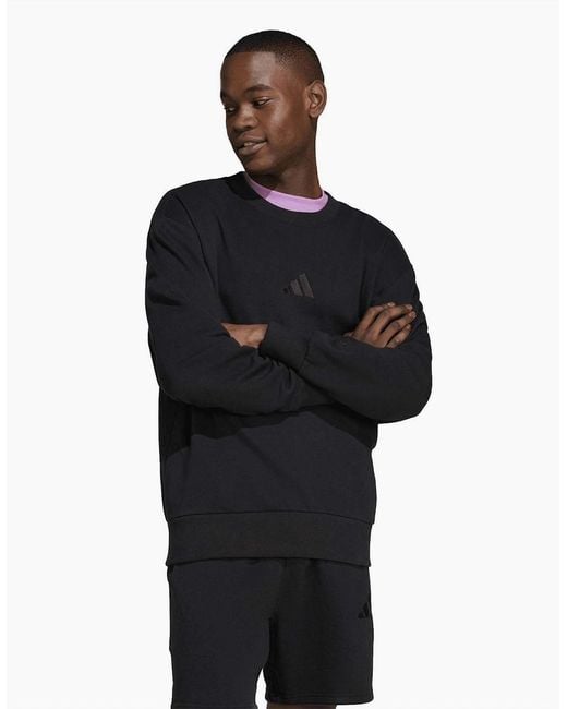 Adidas Black A Szn Ft Crw Sweatshirt for men