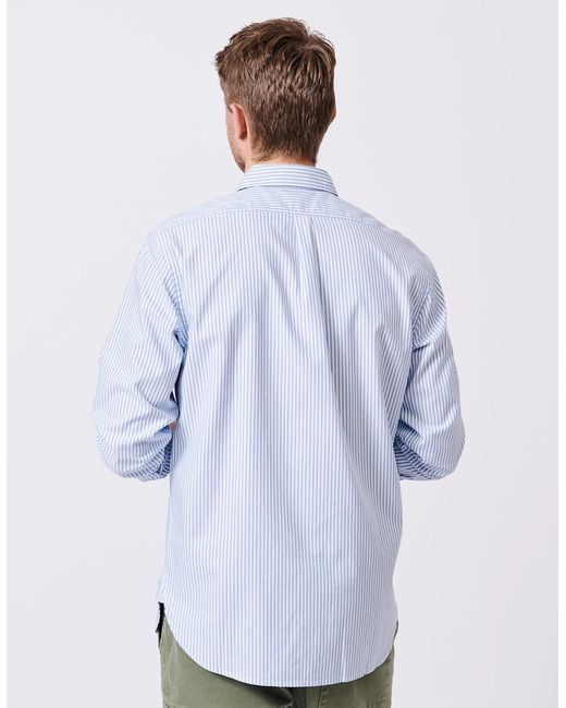 aubi Blue Chase Poplin Shirt for men