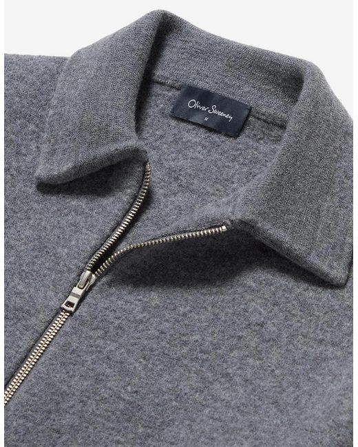 Oliver Sweeney Gray Boiled Merino Wool Jacket for men