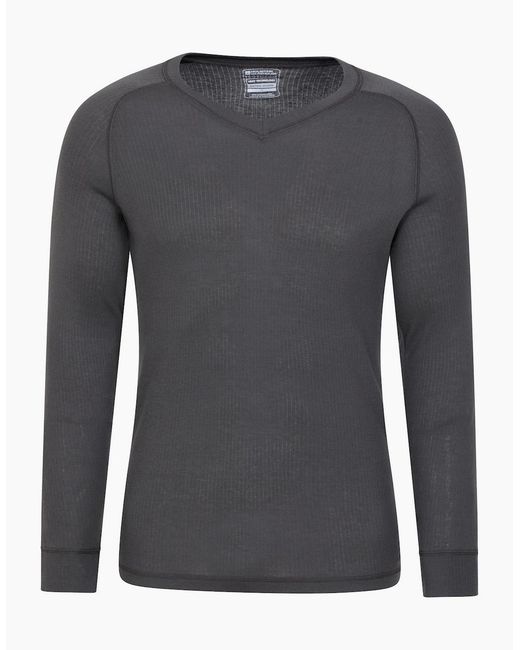 Mountain Warehouse Gray Talus V Neck Thermal Top for men
