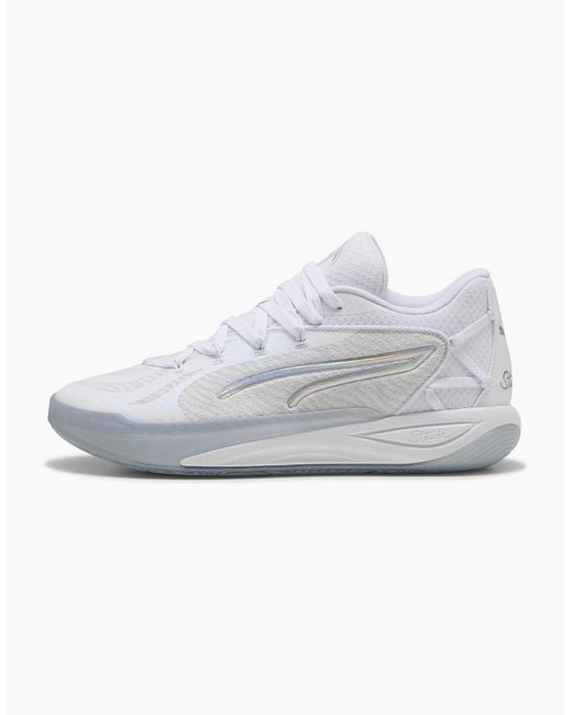 PUMA Gray Stewie 4 Basketball Trainers