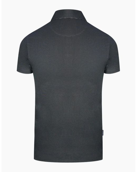 Aquascutum Black Aldis Crest Block Logo Polo Shirt for men