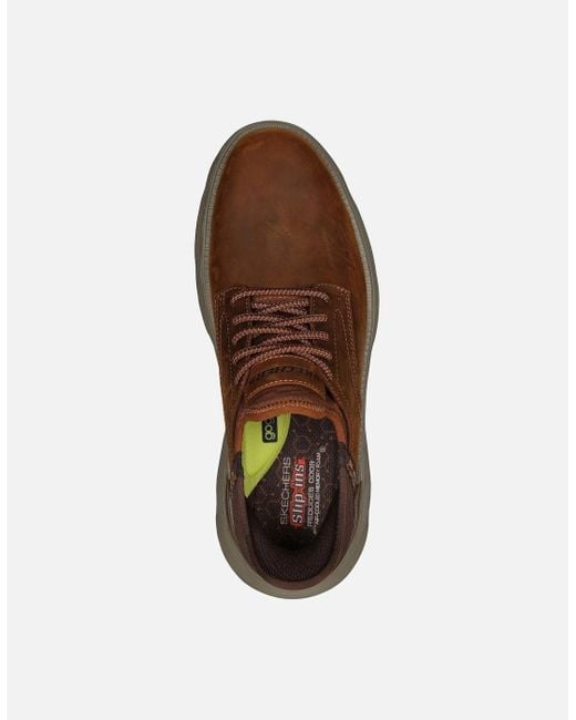 Skechers Brown Garza Gervin 205046W-Cdb Dark Wide Fit Lace Up Shoe for men
