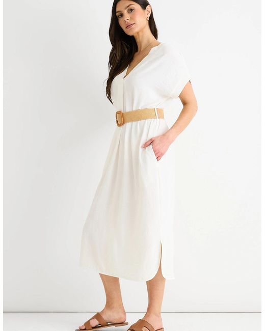 Gini London White Air Flow Belted Oversized Dress
