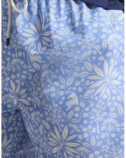 Polo Ralph Lauren Blue Paradise Print Swim Shorts 001 for men