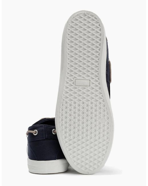 Original Penguin Blue Penguin Sailor Canvas Lace-Up Shoes for men