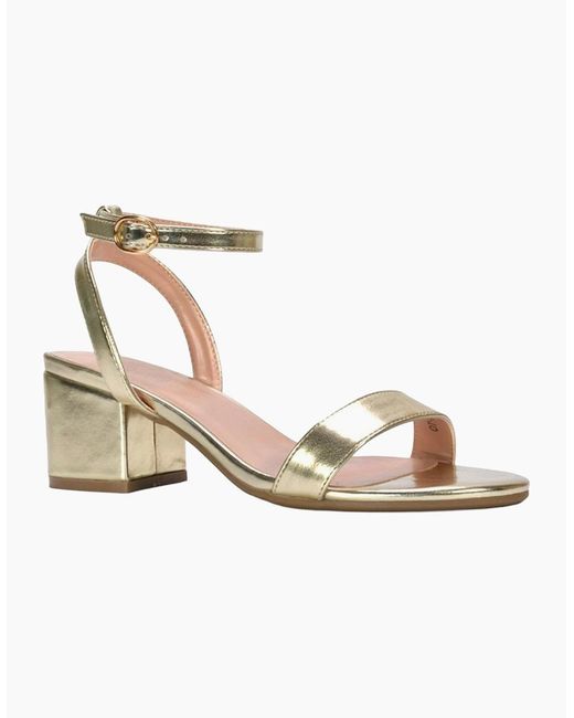 XY London Ladies Gemma Metallic Strappy Low Block Heel Sandals