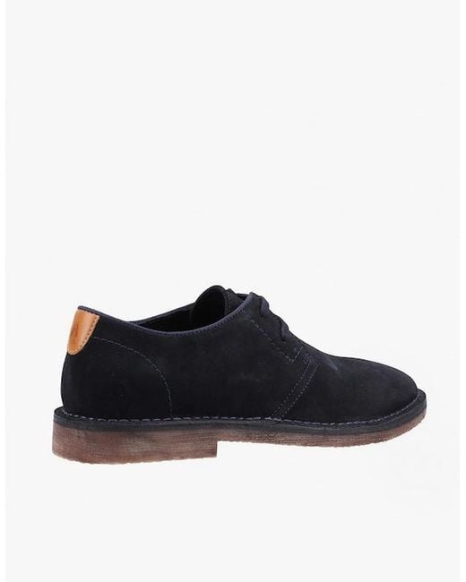 Hush Puppies Black Scout Suede Leather Derby Shoes for men