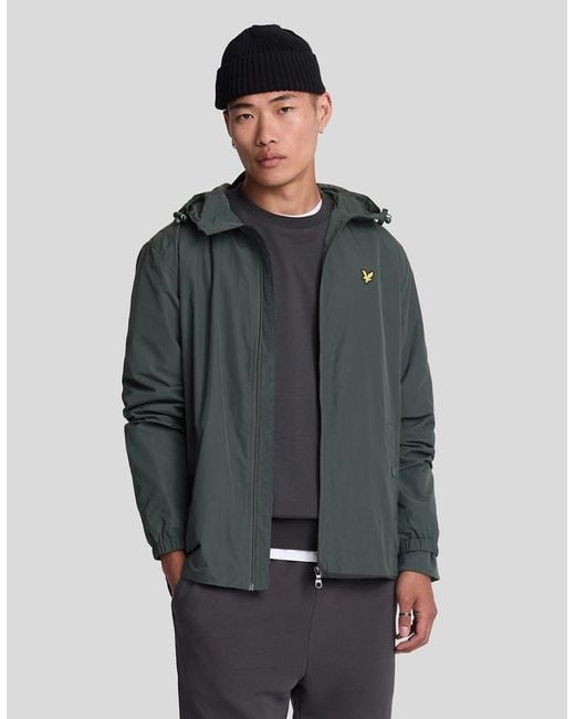 Lyle & Scott Gray Water Resistant Hooded Jacket for men