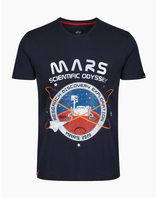 Alpha Industries Blue Limited Edition Mission To Mars Reflective T-Shirt for men