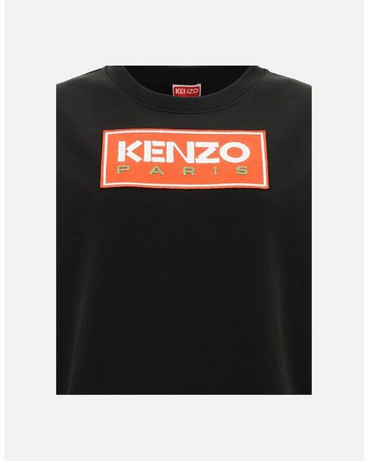 KENZO Black Paris Block Logo Sweatshirt