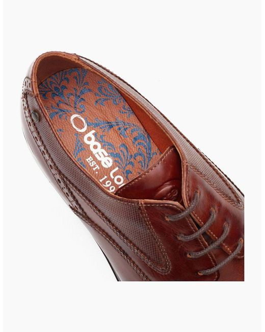 Base London Red London Steeple Brogue Leather Burnt Tan Brogues Shoes for men