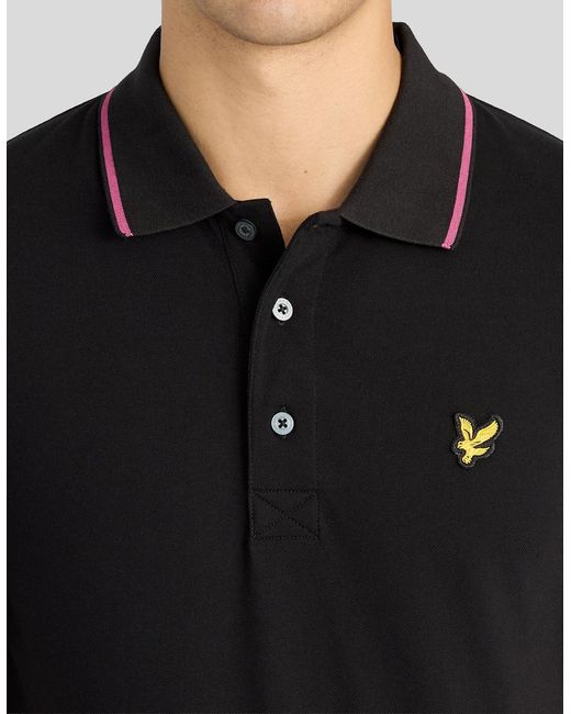 Lyle & Scott Black Tipped Polo Shirt for men