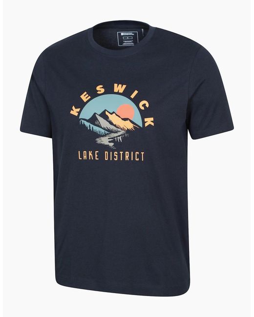 Mountain Warehouse Blue Keswick Short-Sleeved T-Shirt for men